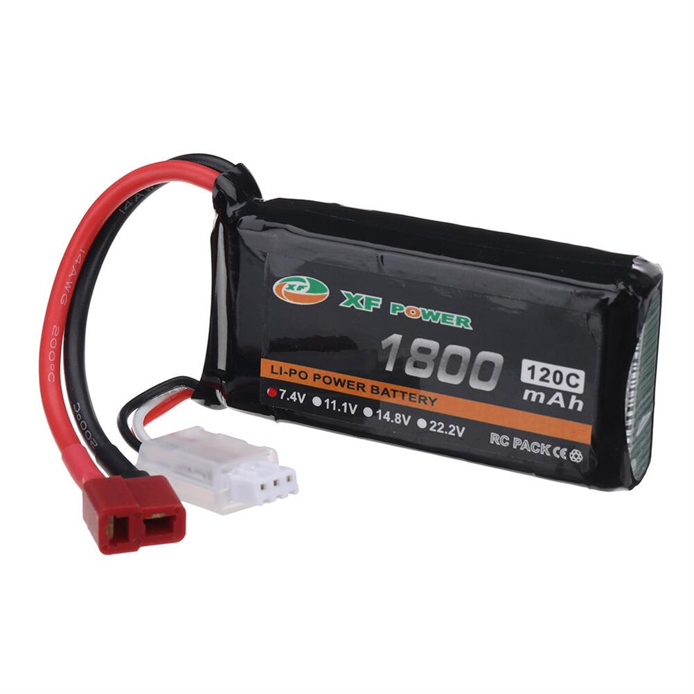 RC1978293 1 - XF POWER 7.4V 1800mAh 120C 2S LiPo Battery T Deans Plug for RC Drone