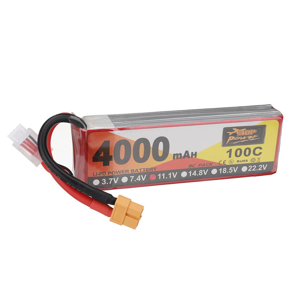 RC1985685 1 - ZOP Power 11.1V 4000mAh 100C 3S LiPo Battery XT60 Plug for RC Drone