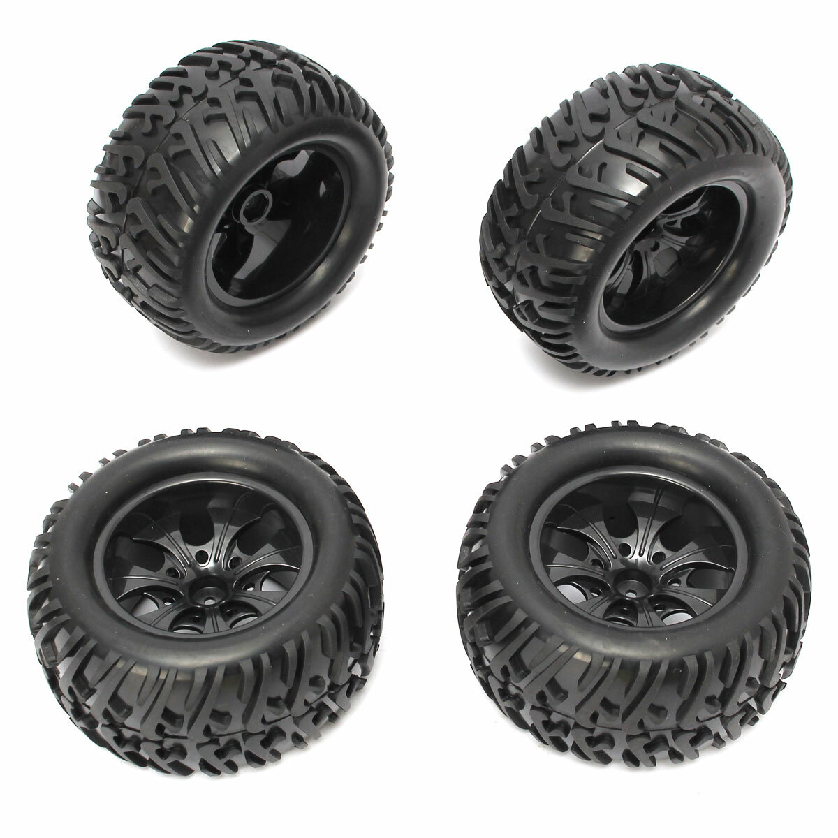 SKYBG1072827 - 4PCS Wheel Rim & Tires HSP 1:10 Monster Truck RC Car 12mm Hub 88005