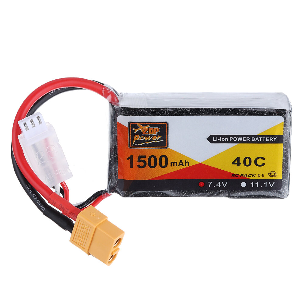 SKYBG1655157 - 2Pcs ZOP Power 7.4V 1500mAh 40C 2S Lipo Battery XT60 Plug