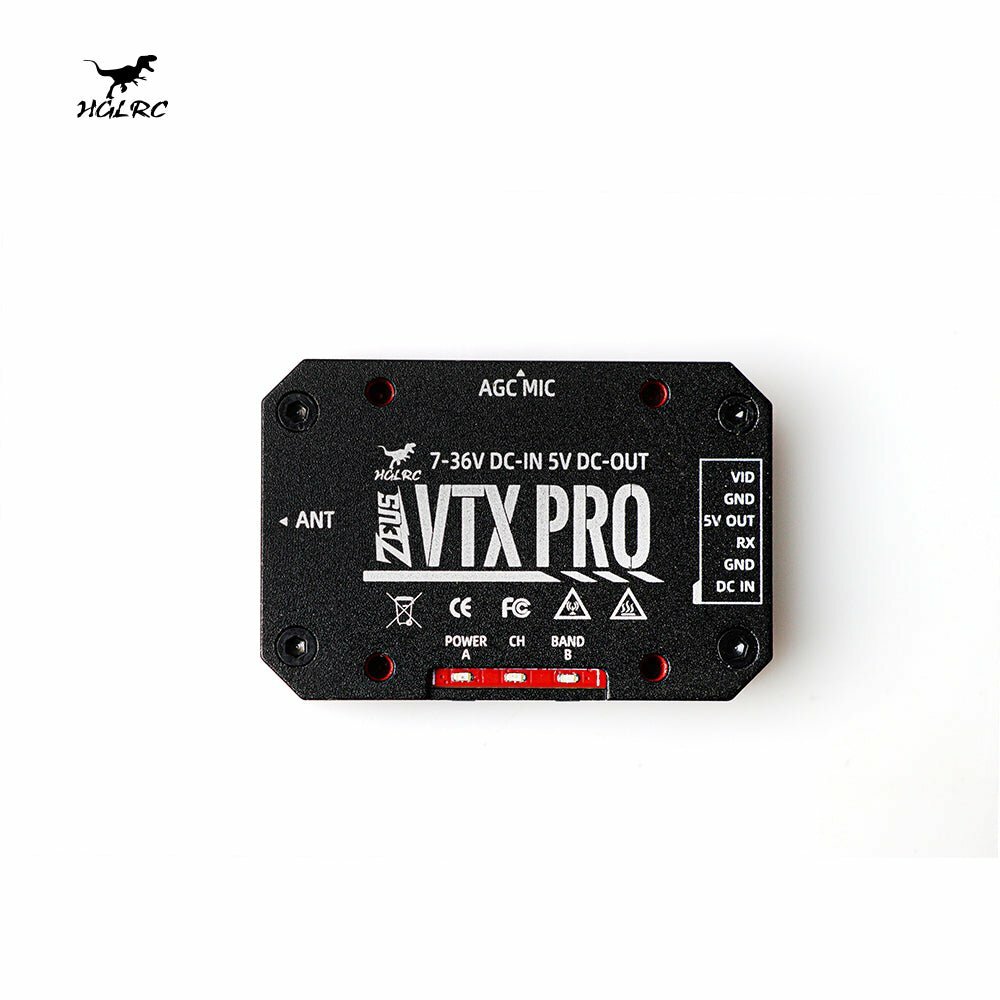 SKYBG1981646 - HGLRC Zeus VTX PRO 5.8G 40CH PIT/25/400/800/1600mW Long Range FPV Transmitter Tramp Protocol