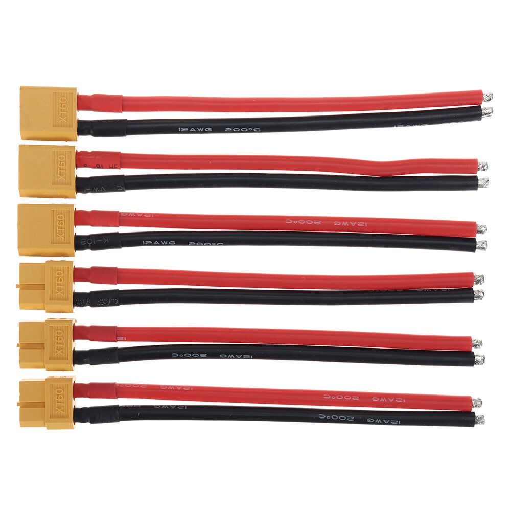 SKYBG1987194 - 3Pairs XT60 Male Plug 12AWG 12cm Silicone Cable Wire