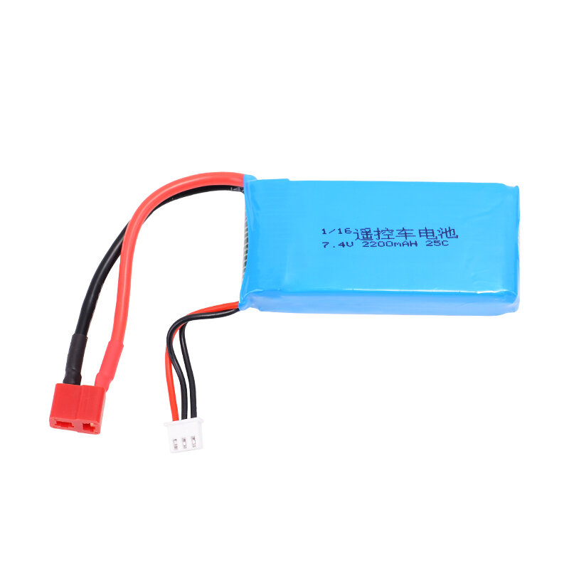 SKYBG1987348 - 7.4V 2200mAh 25C 2S LiPo Battery T Deans Plug for Mjx 16210 16208 16207 1/16 MJX HYPER GO 14301 14302 Rc Car