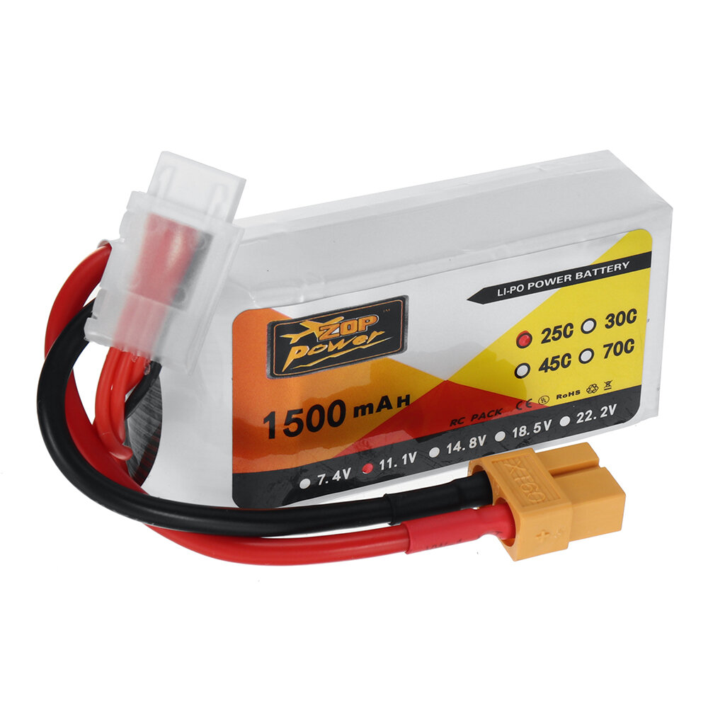 SKYBG1987435 - ZOP Power 11.1V 1500mAh/2200mAh 25C 3S LiPo Battery XT60/T Plug for RC Drone