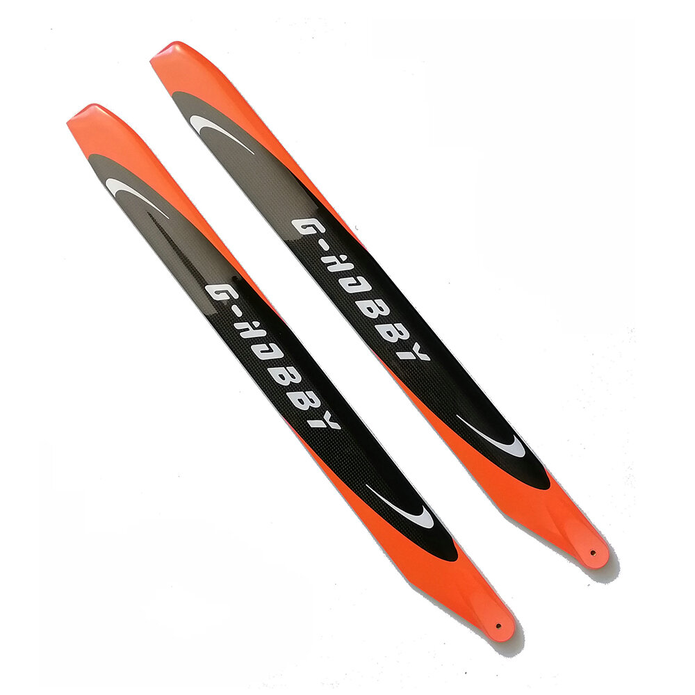 SKYBG2006576 - 1Pair Fluorescent Orange 700mm Carbon Fiber Main Blade for Align 700 SAB700 X7 RC Helicopter