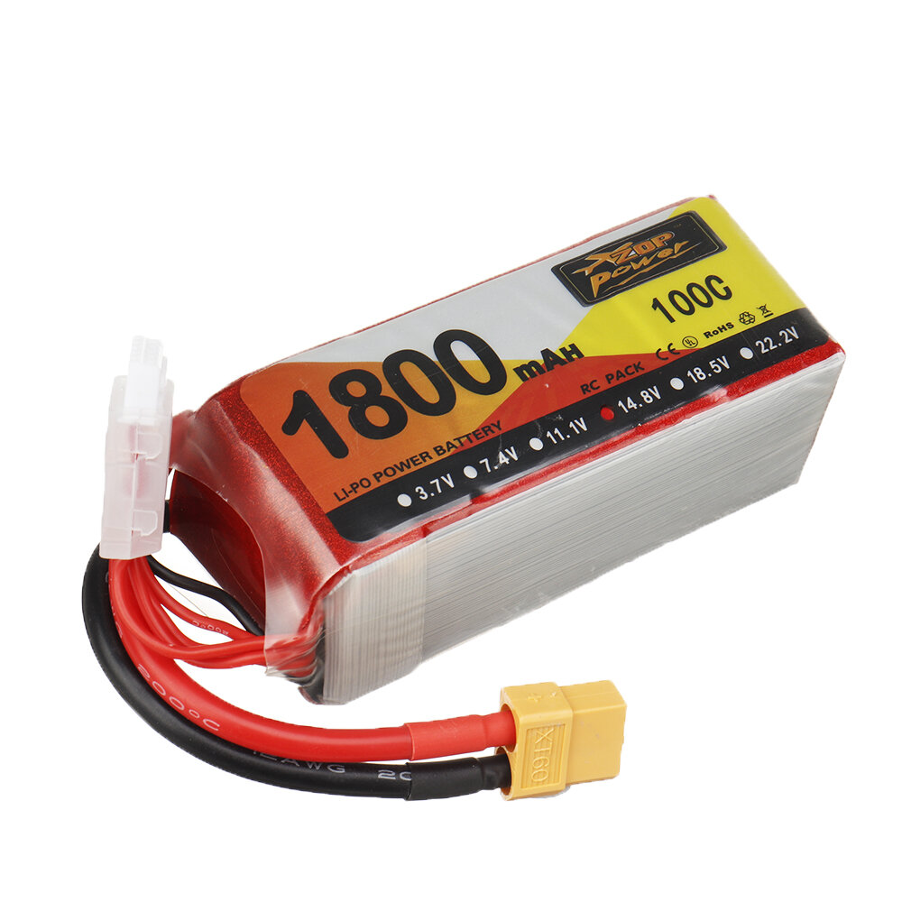 SKYBG2009007 - ZOP Power 14.8V 1800mAh 100C 4S LiPo Battery XT60 Plug for RC Drone