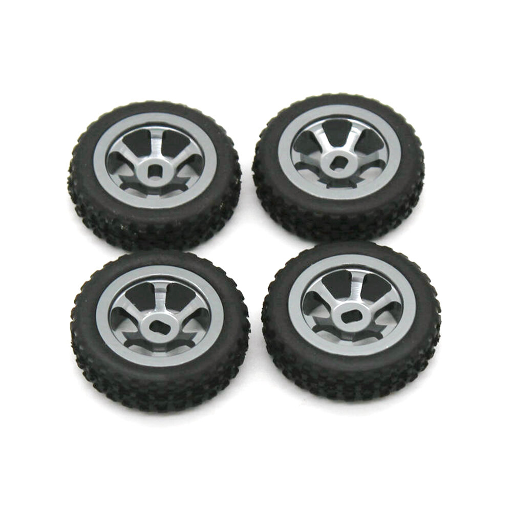 SKYBG1936475 - 4Pcs 1/28 Metal Rally Tire for Wltoys 284131 K989 K979 RC Car Vehicle Models Parts