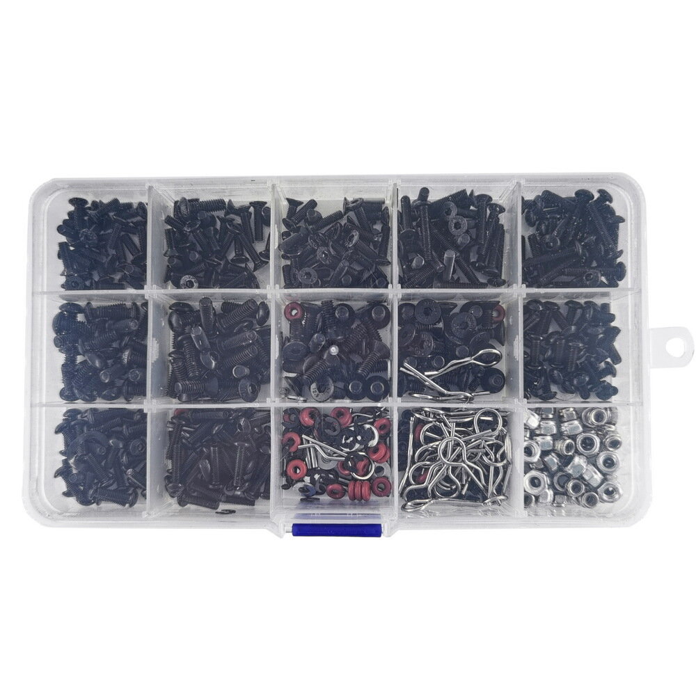 SKYBG1976656 - 500Pcs M3 M4 Rc Car Repair Tool Set Screws Box Set For SCx10 TRX4 1/10 HSP Remote Control RC Car Parts