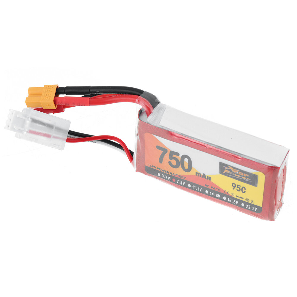 SKYBG1980057 - ZOP POWER 7.4V 750mAh 95C 2S LiPo Battery XT30 JST Plug for RC Drone