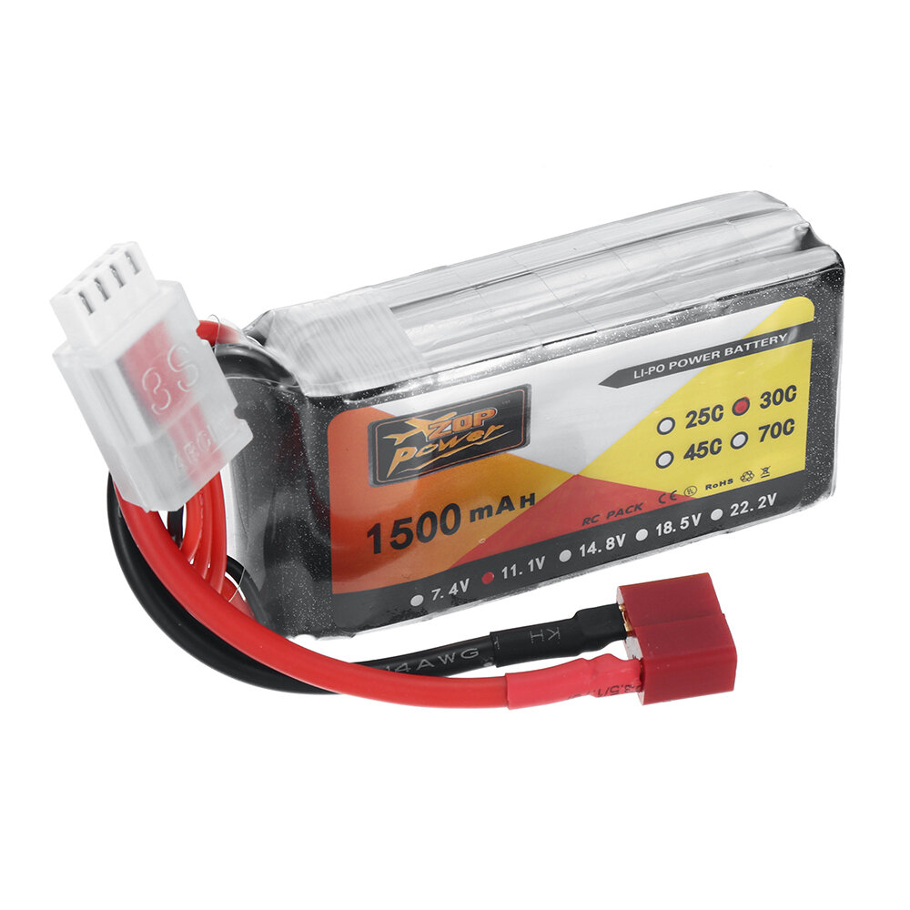 SKYBG1985529 - ZOP Power 11.1V 1500mAh 30C 3S LiPo Battery T Plug for RC Car