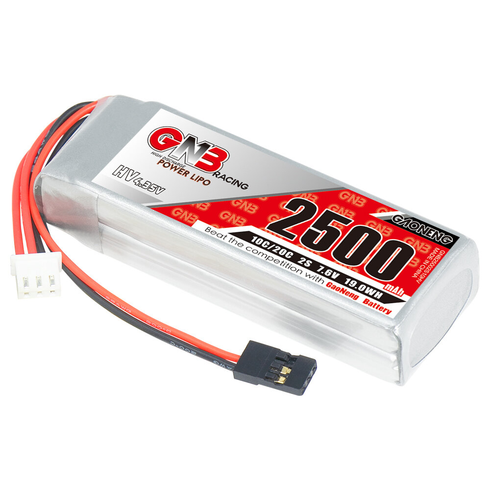 SKYBG1989046 - Gaoneng 7.6V 2500mAh 10C 2S LiHV Battery JR Plug for 1/10 1/8 RC Car