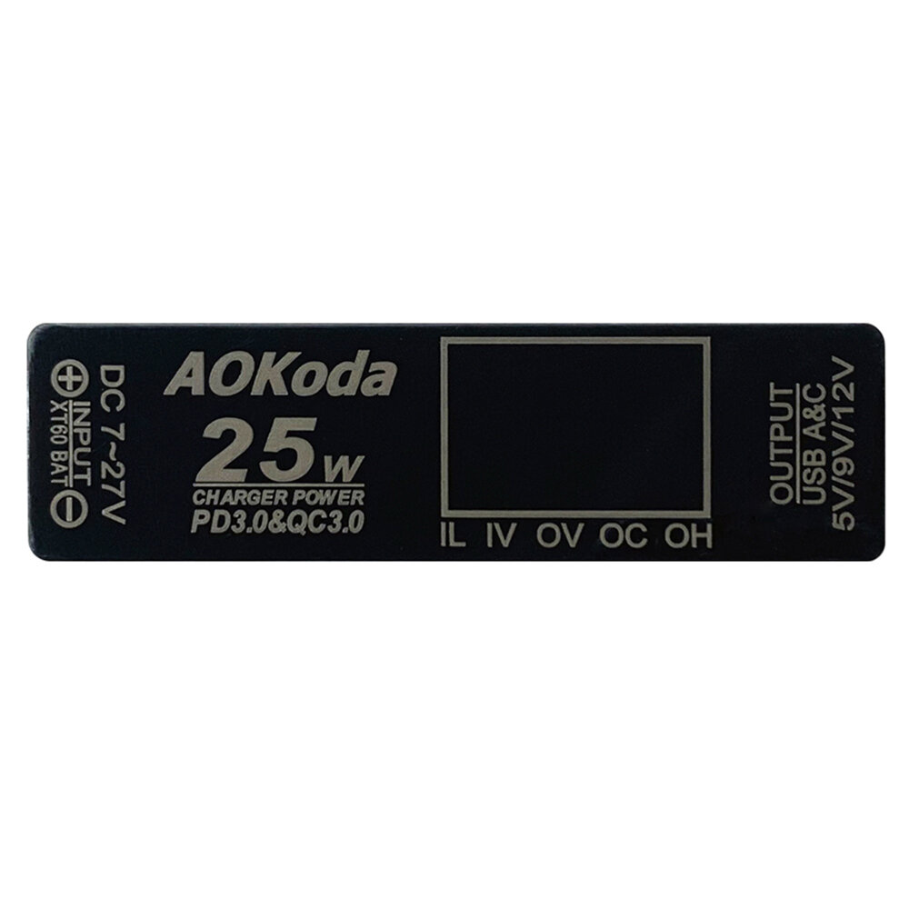 SKYBG2005254 - AOKoda QC3.0 Upgraded Version XT60 to PD3.0 Quick Charger Lipo to USB Power Converter