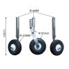 Aluminum Alloy Shock Absorber Retractable Landing Gear Set for RC Airplanes, 115mm Height, 45mm/50mm Wheel Diameter