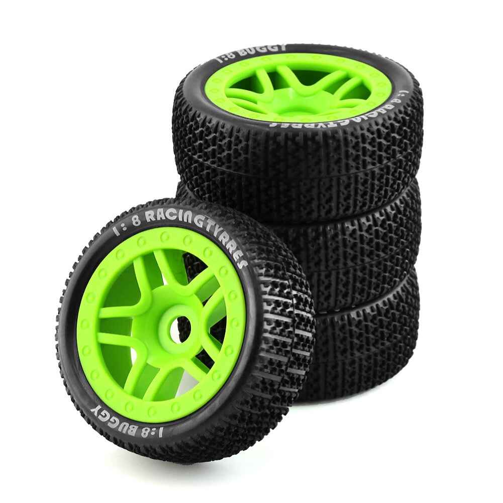 4PCS 1/8 Scale Off-Road Tires with 17mm Hex Hubs for ARRMA Maxx, Sledge, HPI, HSP, Kyosho, ZD RC Cars