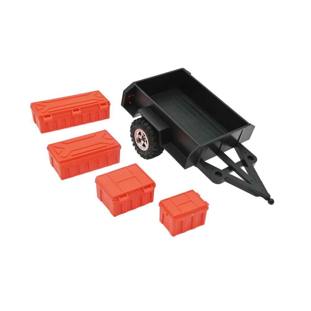 AUSTAR RC Tractor Trailer AX8560, Black, for 1/18 2.4G Full-scale Climbing Car Simulator