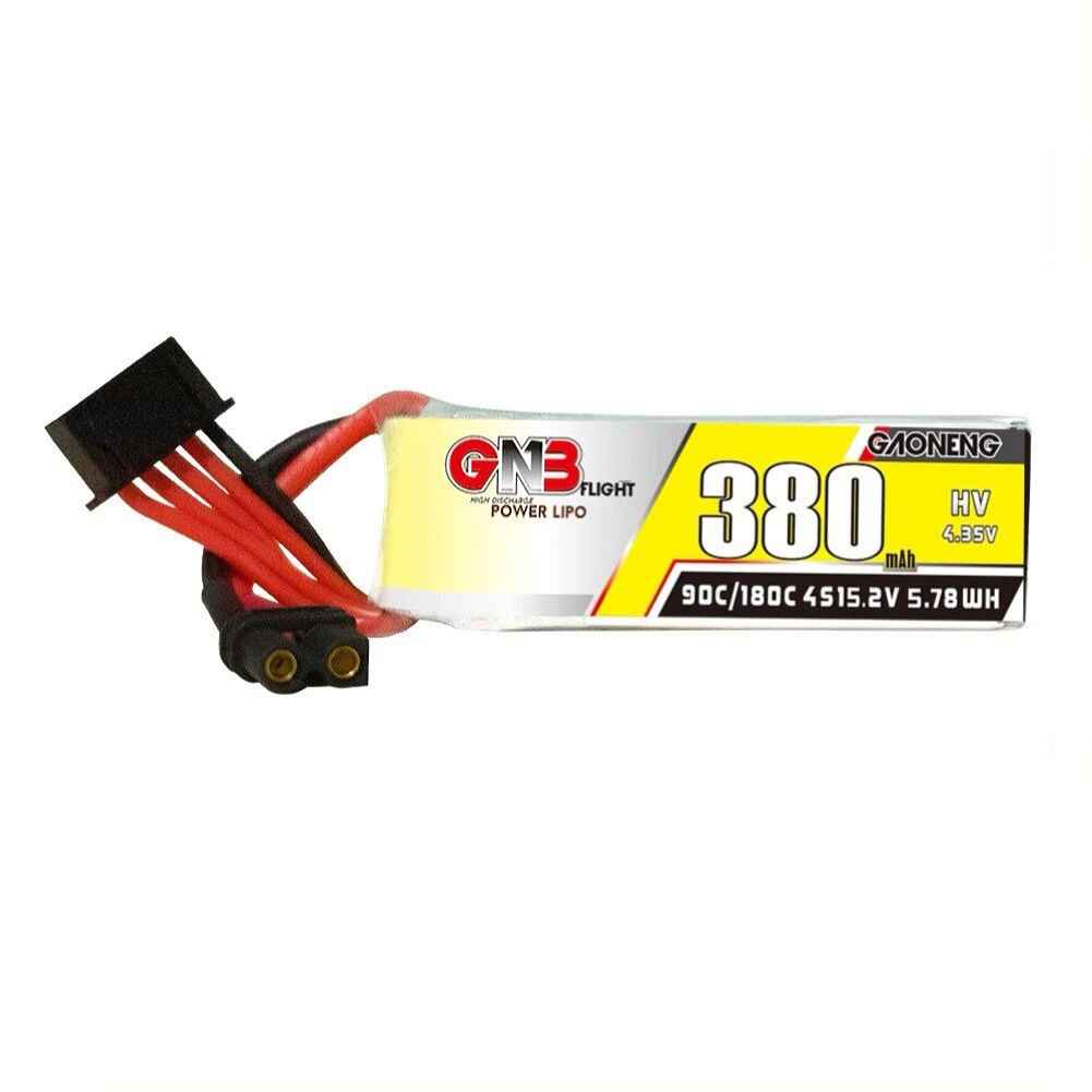 GAONENG GNB LiHV 4S 15.2V 380mAh 90C LiPo Battery with XT30 Plug for CineWhoop RC FPV Racing Drone