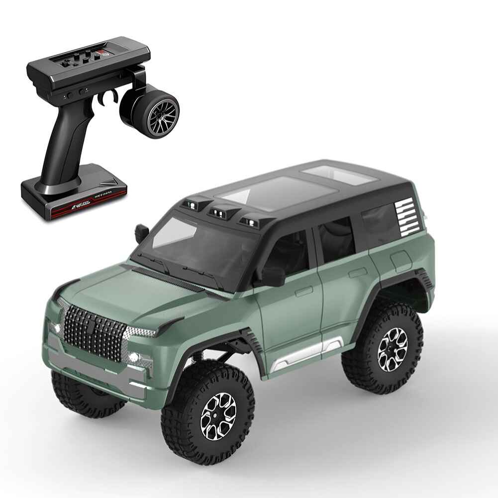 SG PINECONE FOREST 2403 U8 1/24 2.4G 4WD RC Car, Off-Road Climbing Rock Crawler with LED Lights, Black and Green