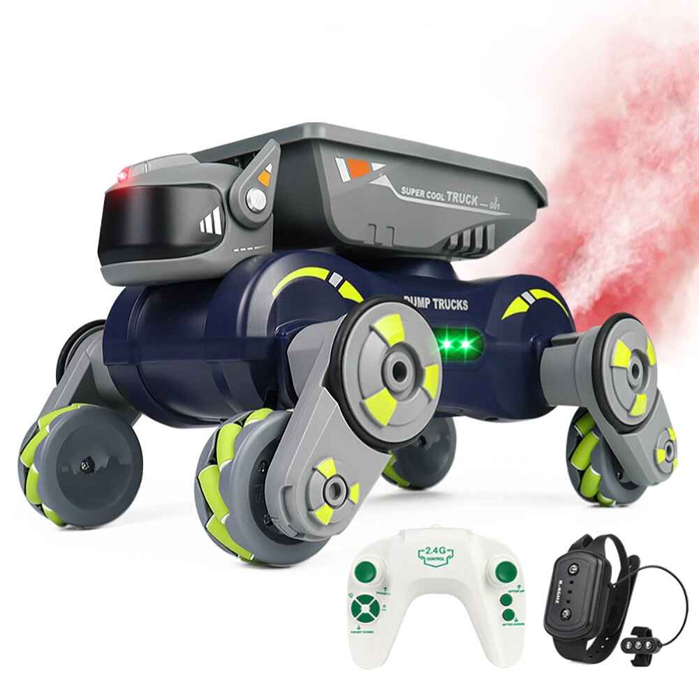 JC013P 2.4G 4WD RC Car Robot Dog with Gesture Induction, Music & Light Stunt, Remote Control Off-Road Toy for Kids