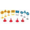 RBR/C Road Cone and Street Sign Set, 12PCS, Compatible with 1/16 RC Drift Cars, Model R816