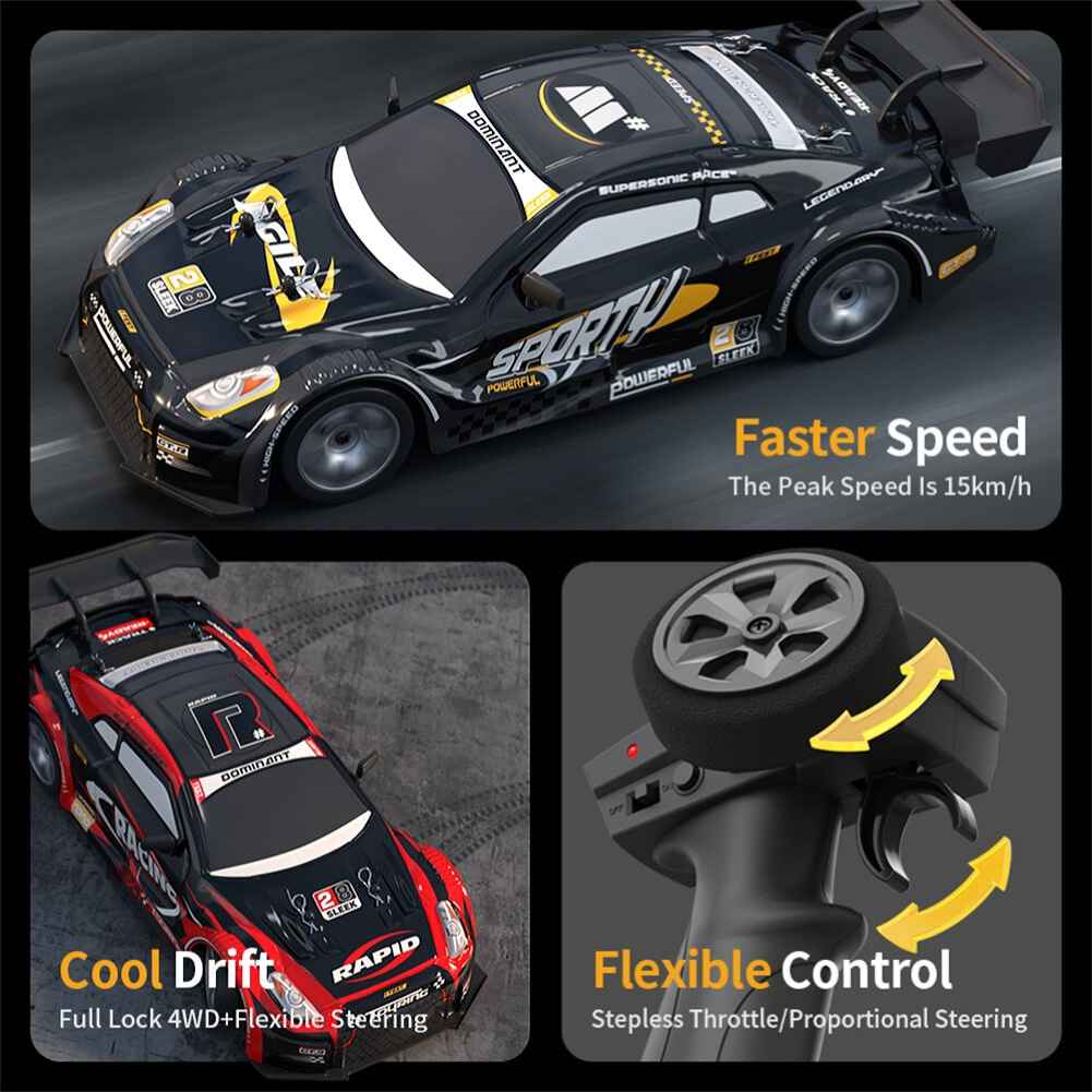 HW Y1806 RTR 1/16 2.4G 4WD Drift RC Car, High Speed Racer with LED Lights, Radio Control On-Road Racing Vehicle, Boys Gifts, Toys - Image 7