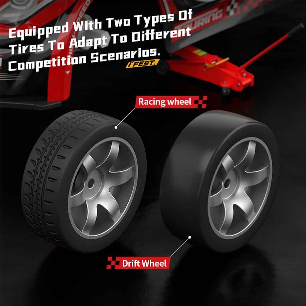 HW Y1806 RTR 1/16 2.4G 4WD Drift RC Car, High Speed Racer with LED Lights, Radio Control On-Road Racing Vehicle, Boys Gifts, Toys - Image 8
