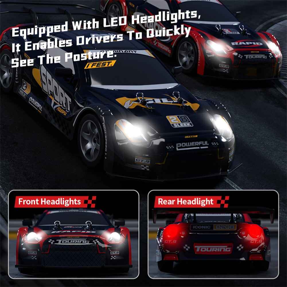 HW Y1806 RTR 1/16 2.4G 4WD Drift RC Car, High Speed Racer with LED Lights, Radio Control On-Road Racing Vehicle, Boys Gifts, Toys - Image 9