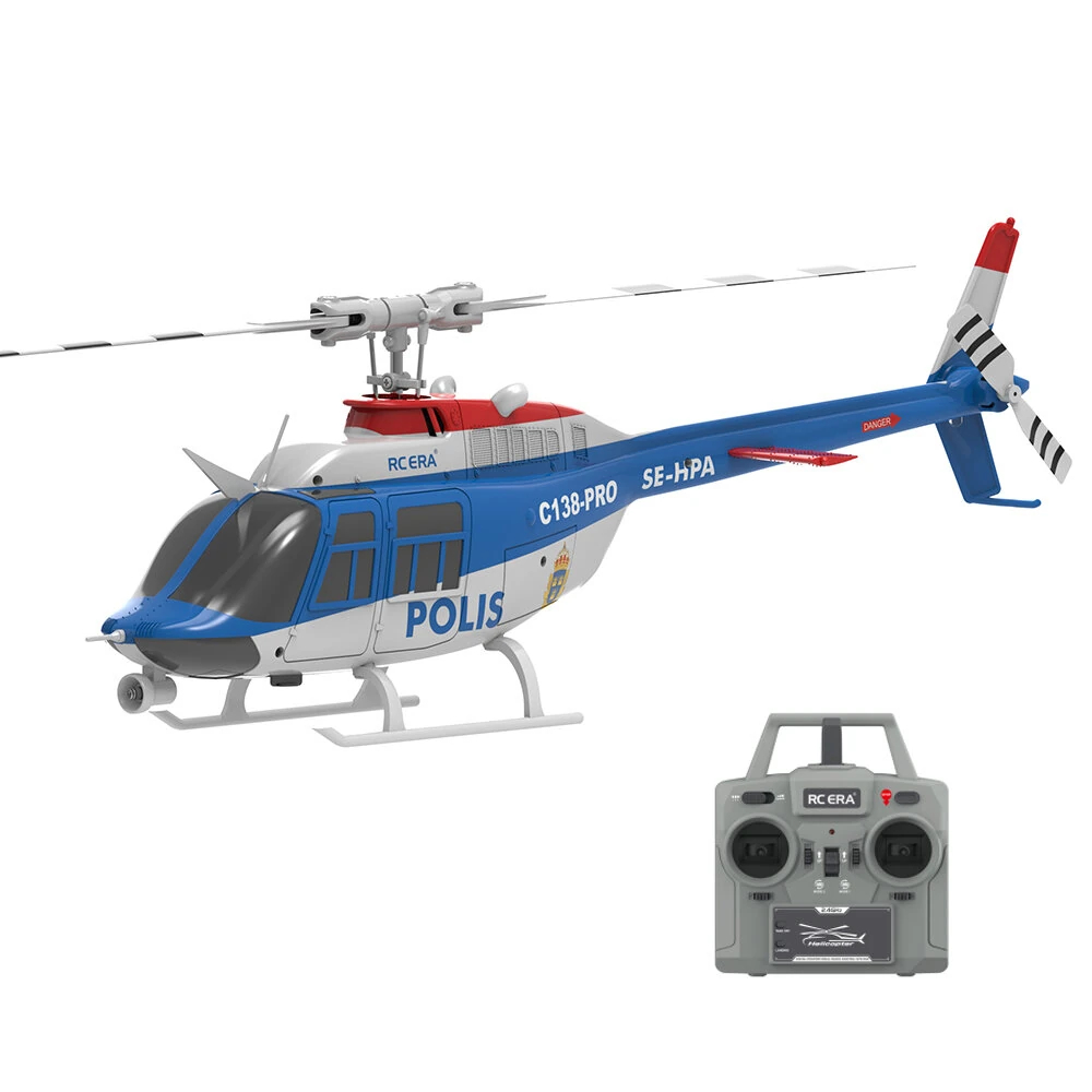 RC ERA C138 PRO Bell-206 2.4GHz 6CH Brushless RC Helicopter with 6-Axis Gyro, Optical Flow, Altitude Hold, Inverted Flight, Scale 1:33